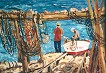 Fischer vor der Ausfahrt Formentera (Öl auf Leinwand)