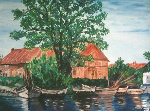 Fischerhaus am Fluß im ehem. Ostpr.